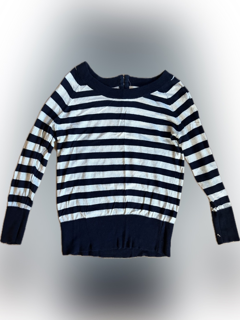 Stitches Navy & White Striped Scoop Neck Sweater
